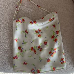 Zara floral tie halter top 🤍